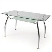 Pastel Furniture Roman Rectangular Glass Top Dining Table