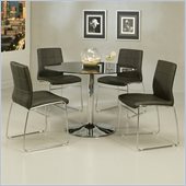 Pastel Furniture Sundance Black Glass 5 Piece Dining Set with Golden Gate Chairs