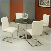 Pastel Furniture Sundance Black Glass 5 Piece Dining Set with Monaco Chairs