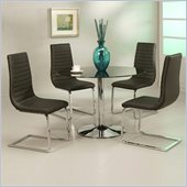Pastel Furniture Sundance Black Glass 5 Piece Dining Set with Skyline Chairs