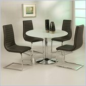 Pastel Furniture Sundance Frosted Glass 5 Piece Dining Set with Skyline Chairs