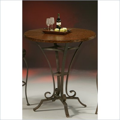 Pastel Furniture Athena 36" Hammered Metal Pub Table in Autumn Rust