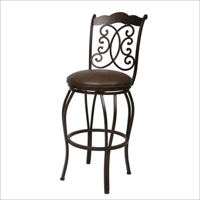 Pastel Furniture Athena Rust 30'' Swivel Bar Stool in Florentine Coffee 