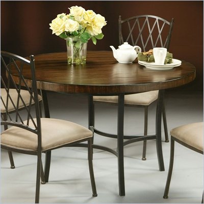 Pastel Furniture Atrium Round Wood Dining Table in Autumn Rust