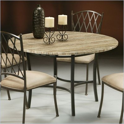 Pastel Furniture Atrium Travertine Dining Table in Autumn Rust