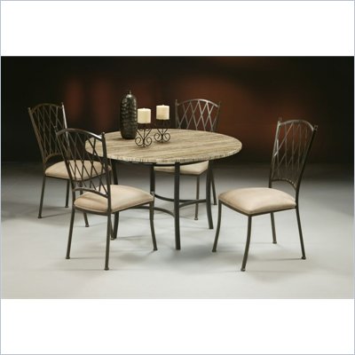 Pastel Furniture Atrium Travertine 5 Piece Dining Set