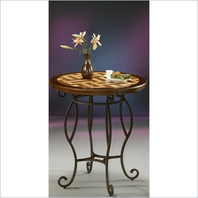 Pastel Furniture Atrium 36" Round Travertine Pub Table in Autumn Rust 