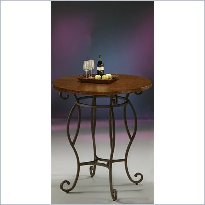Pastel Furniture Atrium 36" Hammered Metal Pub Table in Autumn Rust 