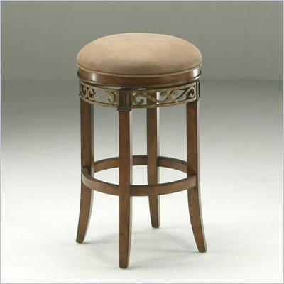 Pastel Furniture Carmel 26'' Swivel Backless Counter Stool in Dakota Toffee