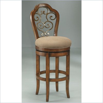 Pastel Furniture Carmel 26"  Swivel Counter Stool in Cosmo Sepia