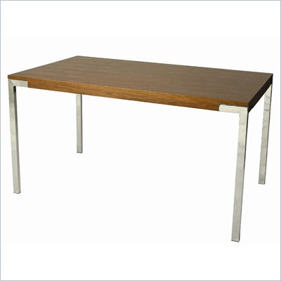 Pastel Furniture Fort James Rectangular Dining Table in Walnut/Chrome