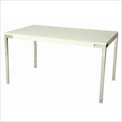 Pastel Furniture Fort James Rectangular Dining Table in White Glass