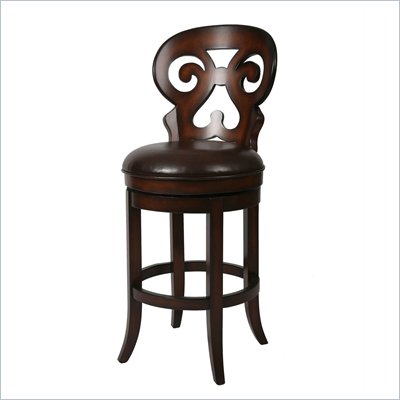 Pastel Furniture Hermosa 30'' Swivel Wood Barstool in Brown Finish