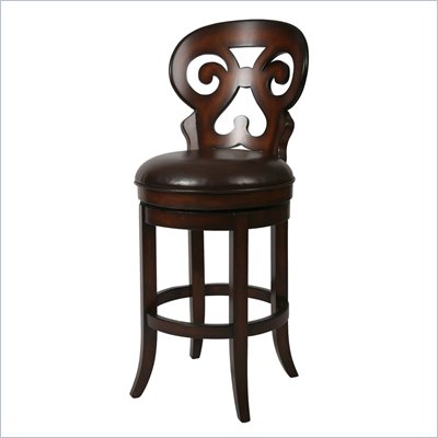 Pastel Furniture Hermosa 26'' Swivel Wood Counter Stool in Stallion Brown