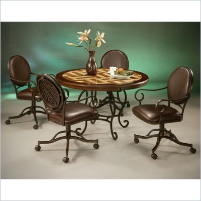 Pastel Furniture Island Falls Poly Travertine Dining Table Set