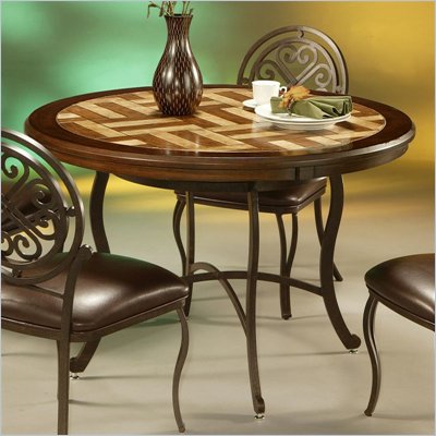Pastel Furniture Island Falls Travertine Dining Table in Autumn Rust