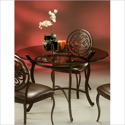 Pastel Furniture Island Falls Glass Top Dining Table in Autumn Rust