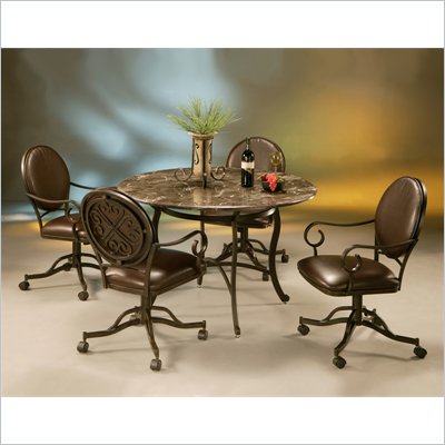 Pastel Furniture Island Falls Marble Tabletop Dining Table Set