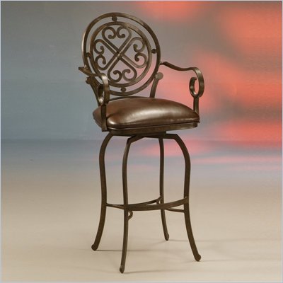 Pastel Furniture Island Falls Rust 30" Arm Swivel  Bar Stool in Ford Brown