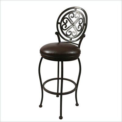 Pastel Furniture Island Falls Rust 30" Swivel Bar Stool in Ford Brown