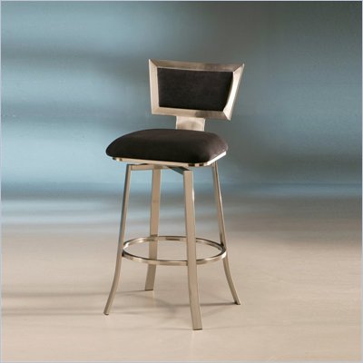Pastel Furniture Lomira 26" Swivel Counter Stool in Brushed Steel