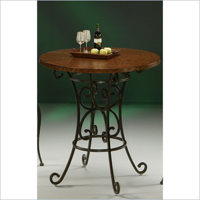 Pastel Furniture Magnolia 36" Hammered Metal Pub Table in Autumn Rust