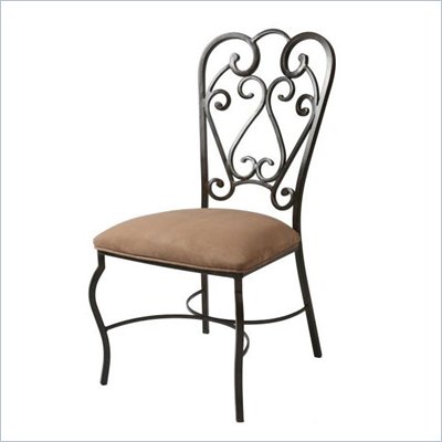 Pastel Furniture Magnolia Moccasin Suede Side Chair in Autumn Rust