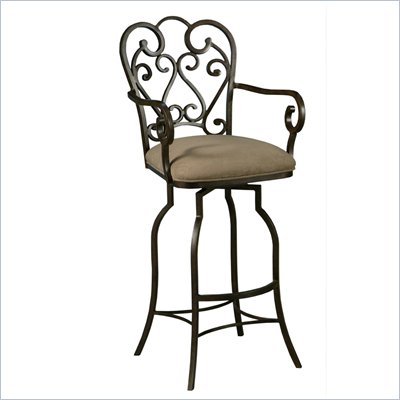 Pastel Furniture Magnolia Rust 34" Arm Swivel Bar Stool in Moccasin