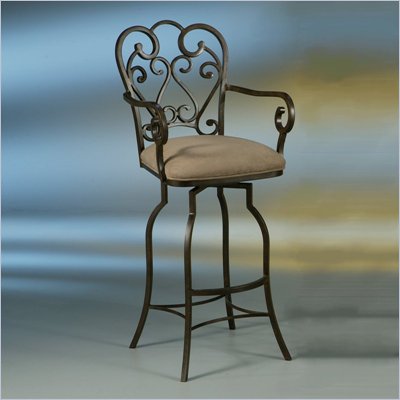 Pastel Furniture Magnolia Rust 30" Arm Swivel Bar Stool in Moccasin