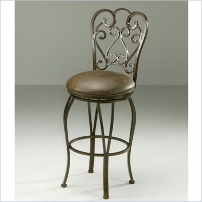 Pastel Furniture Magnolia Rust 30" Swivel Bar Stool in Florentine Coffee