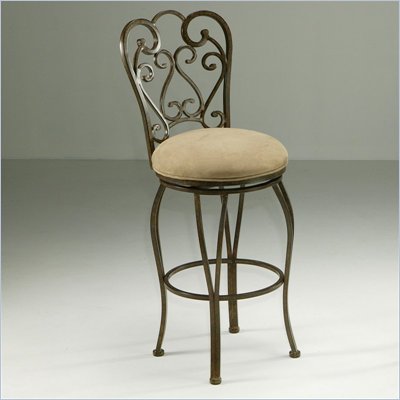 Pastel Furniture Magnolia Rust 26" Swivel Bar Stool in Moccasin