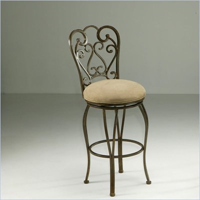 Pastel Furniture Magnolia Rust 30" Swivel Bar Stool in Moccasin