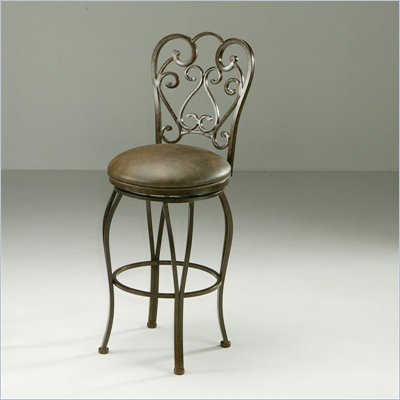 Pastel Furniture Magnolia Rust 30" Swivel Bar Stool in Florentine Coffee