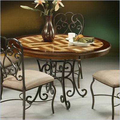 Pastel Furniture Magnolia Poly Travertine Dining Table in Autumn Rust