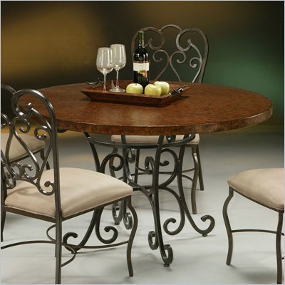 Pastel Furniture Magnolia Copperstone Dining Table in Autumn Rust