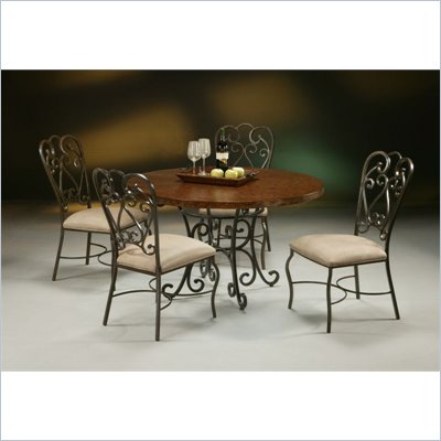 Pastel Furniture Magnolia Round Hammered Copperstone Dining Set
