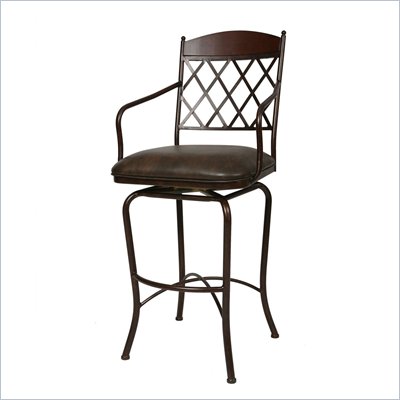 Pastel Furniture Napa Ridge Rust 34"  Swivel Arm Spectator Stool in Florentine Coffee