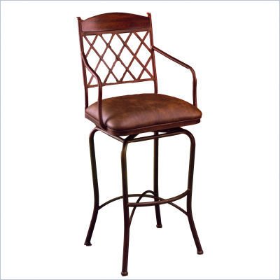 Pastel Furniture Napa Ridge Rust 30" Swivel Arm Bar Stool in Florentine Coffee