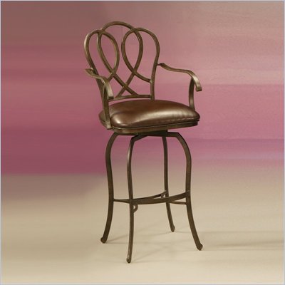 Pastel Furniture Oxford Rust 30" Arm Swivel Bar Stool in Ford Brown