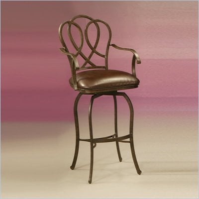 Pastel Furniture Oxford Rust 26" Arm Swivel Counter Stool in Ford Brown