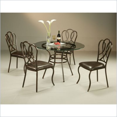 Pastel Furniture Oxford Glass Dining Set in Roletta Brown
