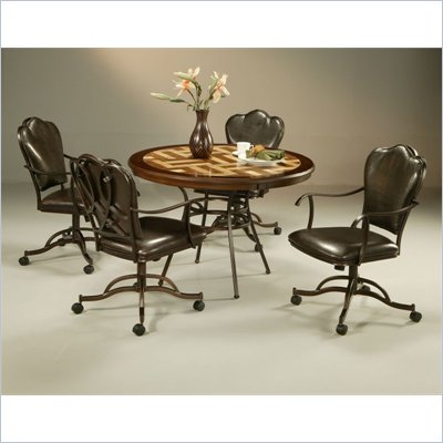 Pastel Furniture Oxford Hard Wood Dining Caster Set in Roletta Brown