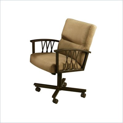 Pastel Furniture Ravenwood Topanga Brown Caster Chair in Autumn Rust