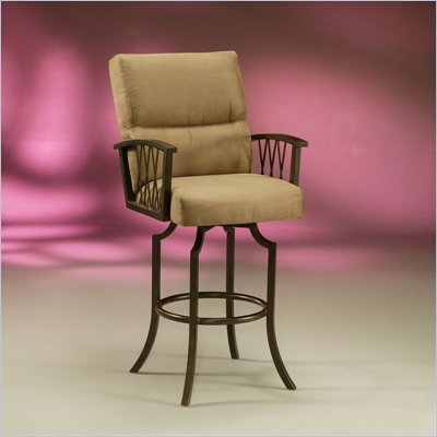 Pastel Furniture Ravenwood Rust 30" Arm Swivel Bar Stool in Topanga Brown