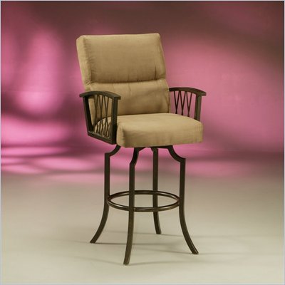 Pastel Furniture Ravenwood Rust 26" Arm Swivel Counter Stool in Topanga Brown