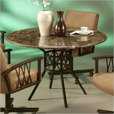 Pastel Furniture Ravenwood Poly Travertine Dining Table in Autumn Rust
