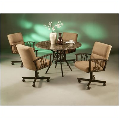 Pastel Furniture Ravenwood Caster Marble Dining Set