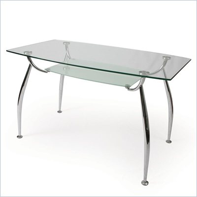 Pastel Furniture Roman Rectangular Glass Top Dining Table