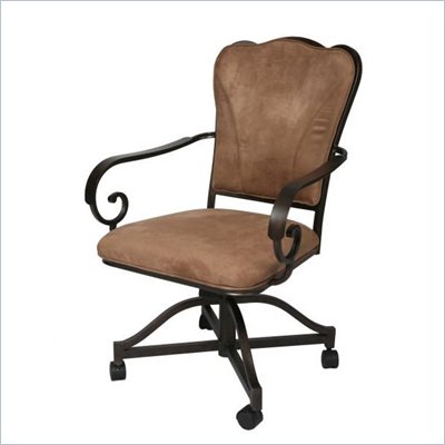 Pastel Furniture Vienna Topanga Brown Caster Chair in Roletta Brown
