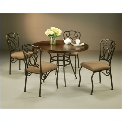 Pastel Furniture Vienna Round Hard Wood Dining Set in Roletta Brown